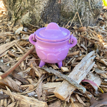 Triple Moon Cast Iron Coloured Cauldron (Assorted) - Small