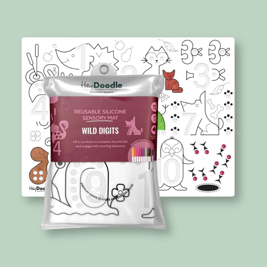 HeyDoodle Sensory Mat - Wild Digits