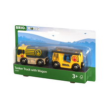 Load image into Gallery viewer, BRIO Vehicle Tanker Truck with Hose Wagon
