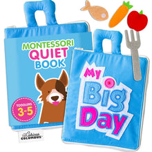 Load image into Gallery viewer, Curious Columbus Fabric Activity Book: My Big Day (Blue)
