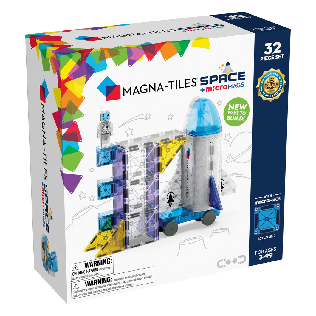 Magna Tiles 32pc Space + MicroMags Set ** Damaged Box **