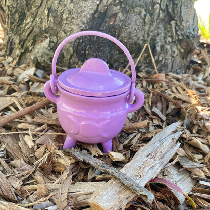 Triple Moon Cast Iron Coloured Cauldron (Assorted) - Small