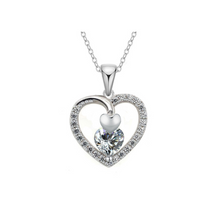 Load image into Gallery viewer, Sterling Silver White CZ Heart Pendant
