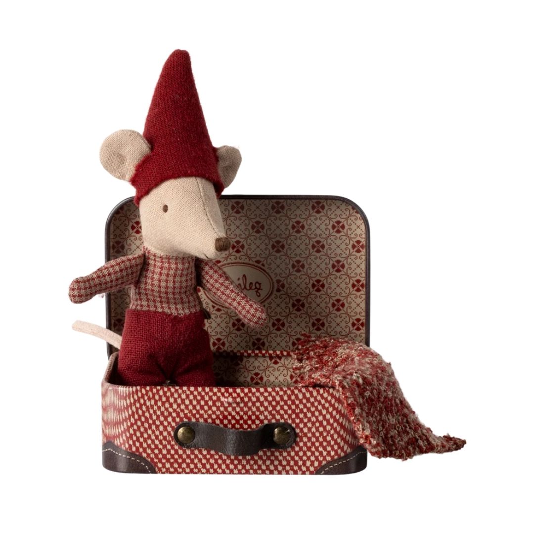 Maileg Christmas Mouse Baby in Suitcase