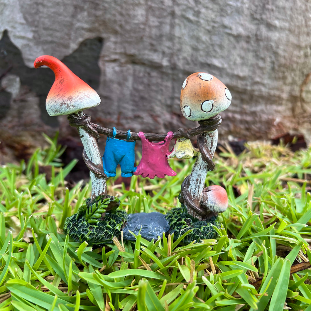 Fairy Garden Mushroom Clothesline