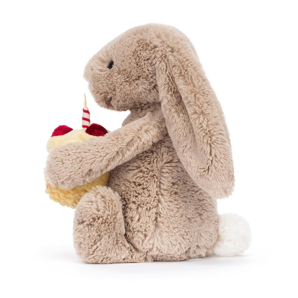 Jellycat Bashful Beige Bunny 'Birthday' Original