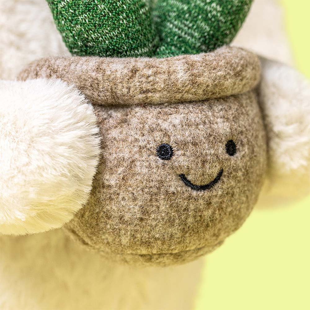 Jellycat Bashful Cream Bunny With Plant (Medium)