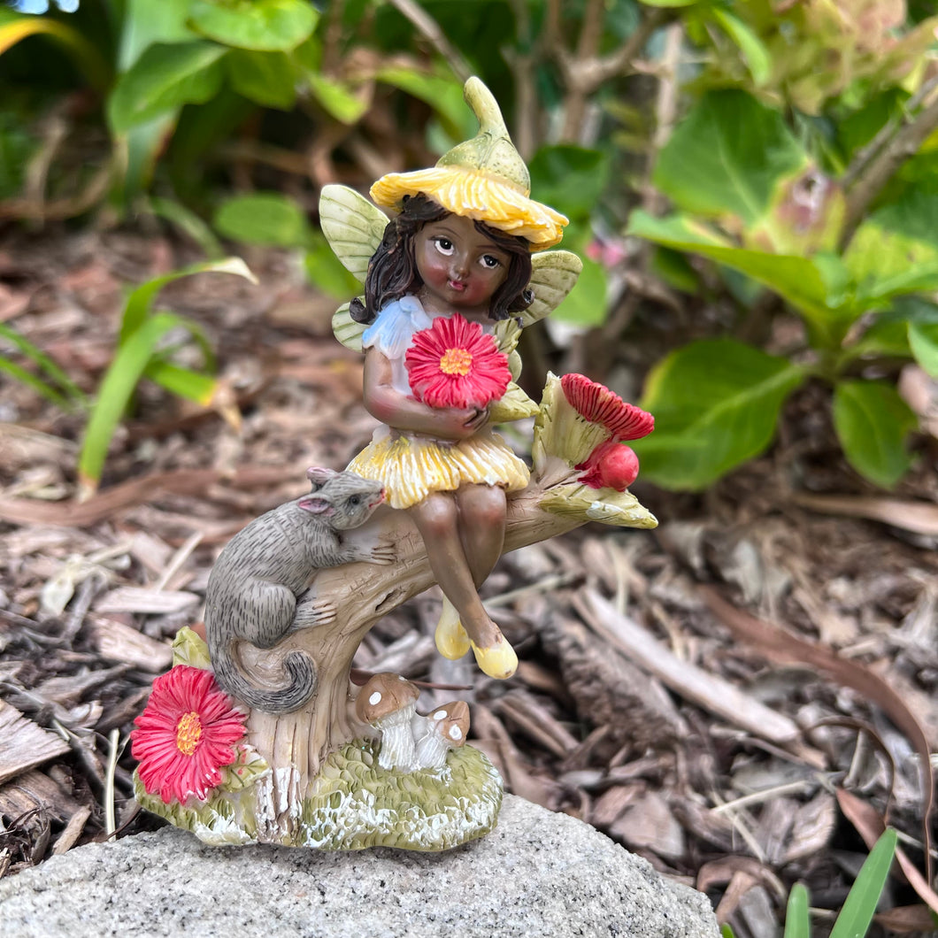 Fairy Garden Gum Blossom Fairy with Possum