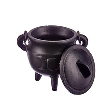 Load image into Gallery viewer, Black Triple Moon Cast Iron Cauldron (Assorted)
