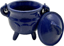 Load image into Gallery viewer, Triple Moon Cast Iron Coloured Cauldron - Small (Assorted)
