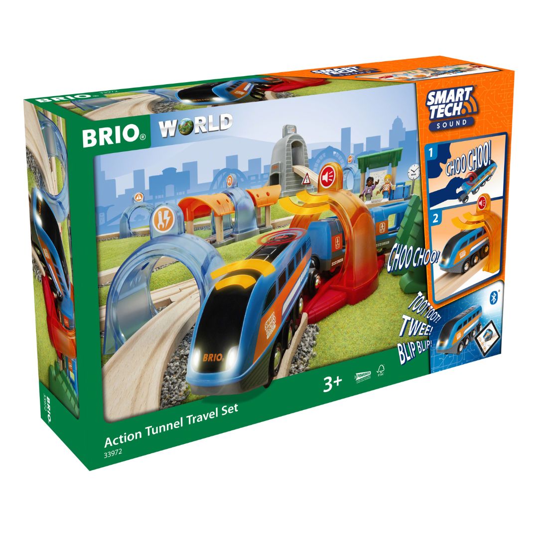 BRIO 37pc Smart Tech Action Tunnel Travel Set