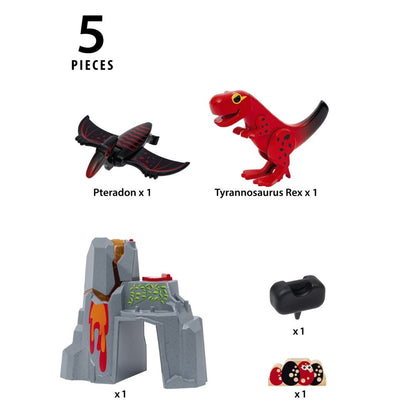 BRIO 5pc Dinosaur Erupting Volcano