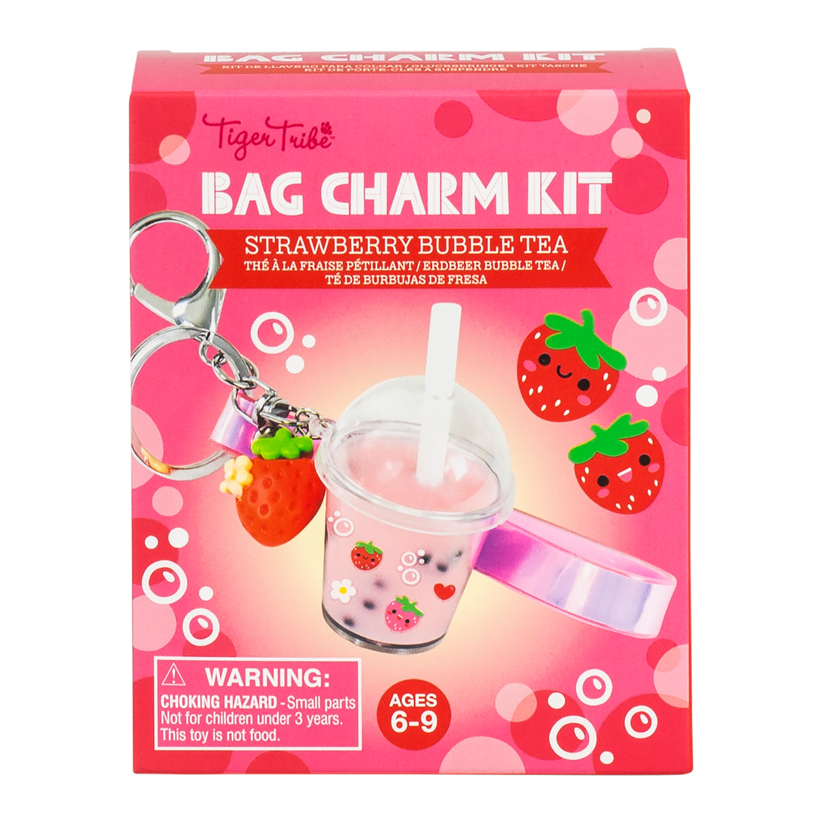 Tiger Tribe Bag Charm Kit - Strawberry Bubble Tea ** FINAL SALE **