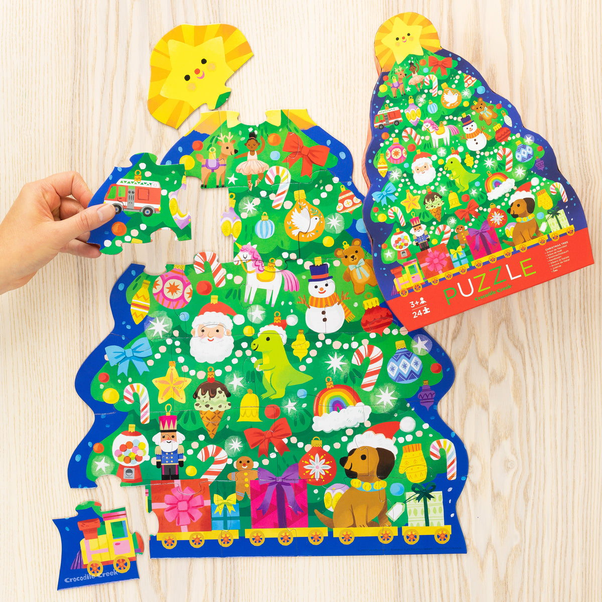 Crocodile Creek Classic Floor Puzzle 24pc - Christmas Tree