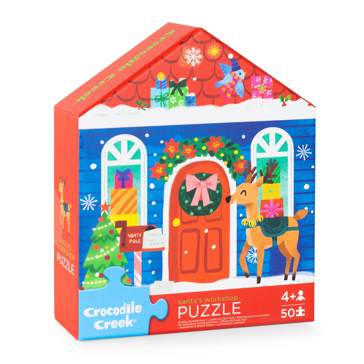 Crocodile Creek Flat House Puzzle 50pc - Santa's Workshop
