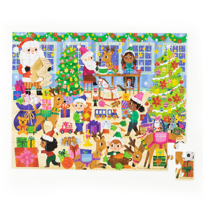 Crocodile Creek Flat House Puzzle 50pc - Santa's Workshop