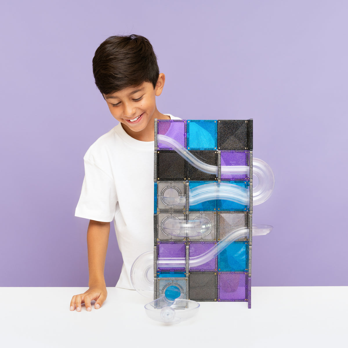Connetix 61pc Ball Run Glitter Galaxy Pack
