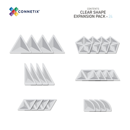Connetix Clear 24pc Shape Expansion Pack