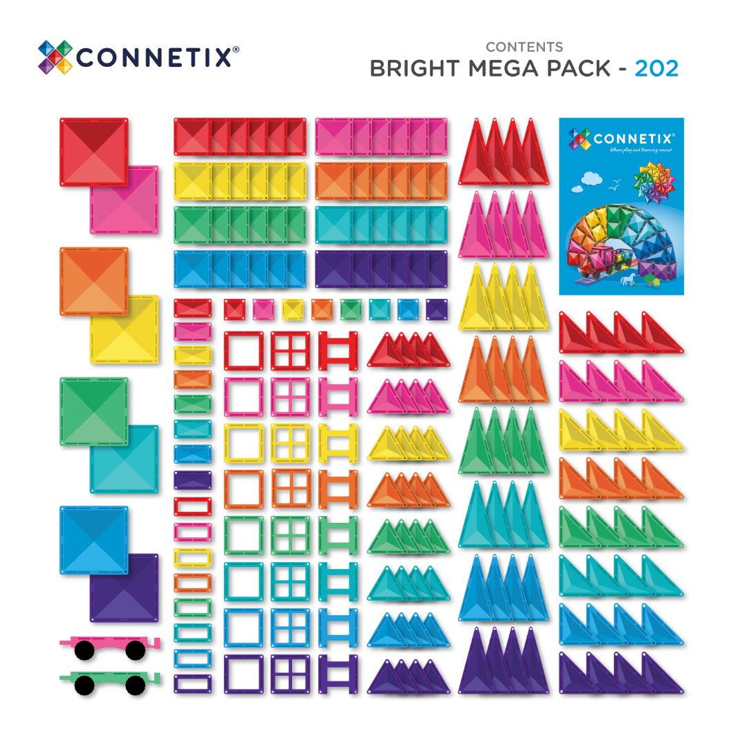 Connetix Bright 202pc Mega Pack