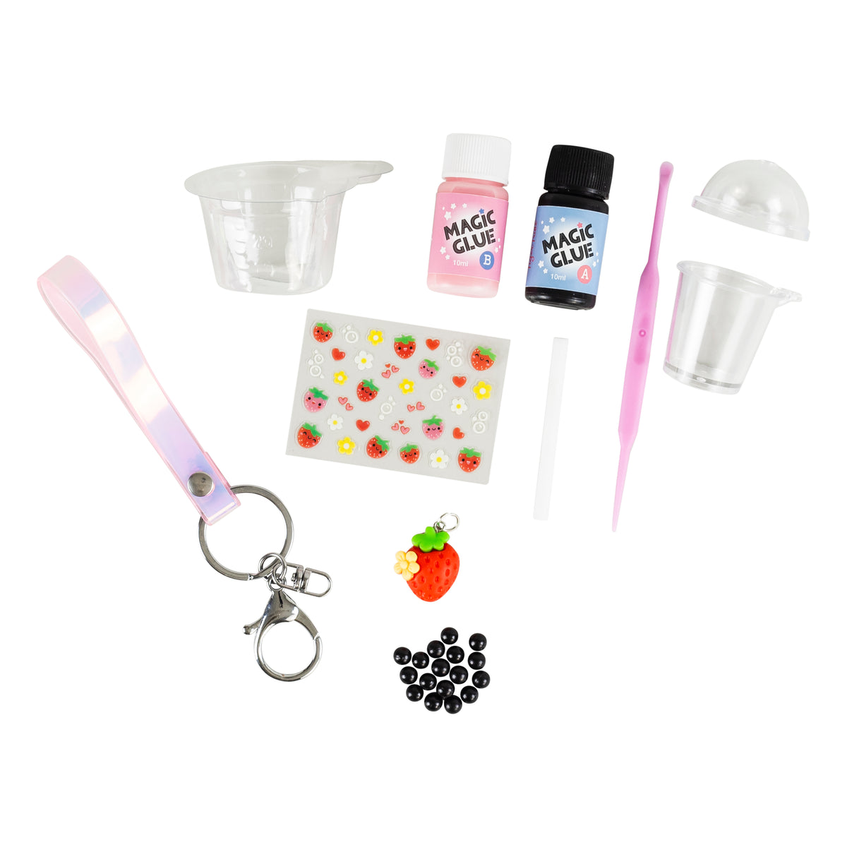 Tiger Tribe Bag Charm Kit - Strawberry Bubble Tea ** FINAL SALE **