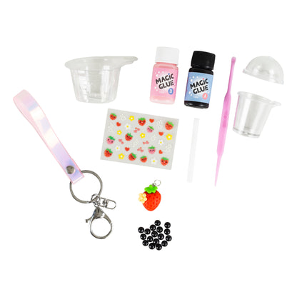Tiger Tribe Bag Charm Kit - Strawberry Bubble Tea ** FINAL SALE **