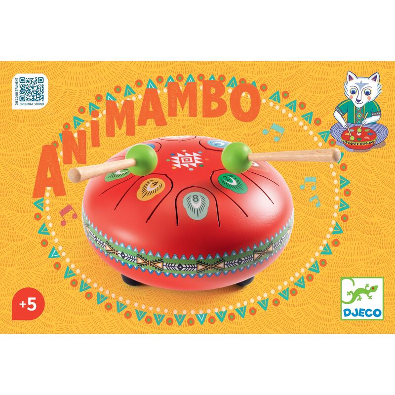 Djeco Animambo 16cm Steel Tongue - Red Drum