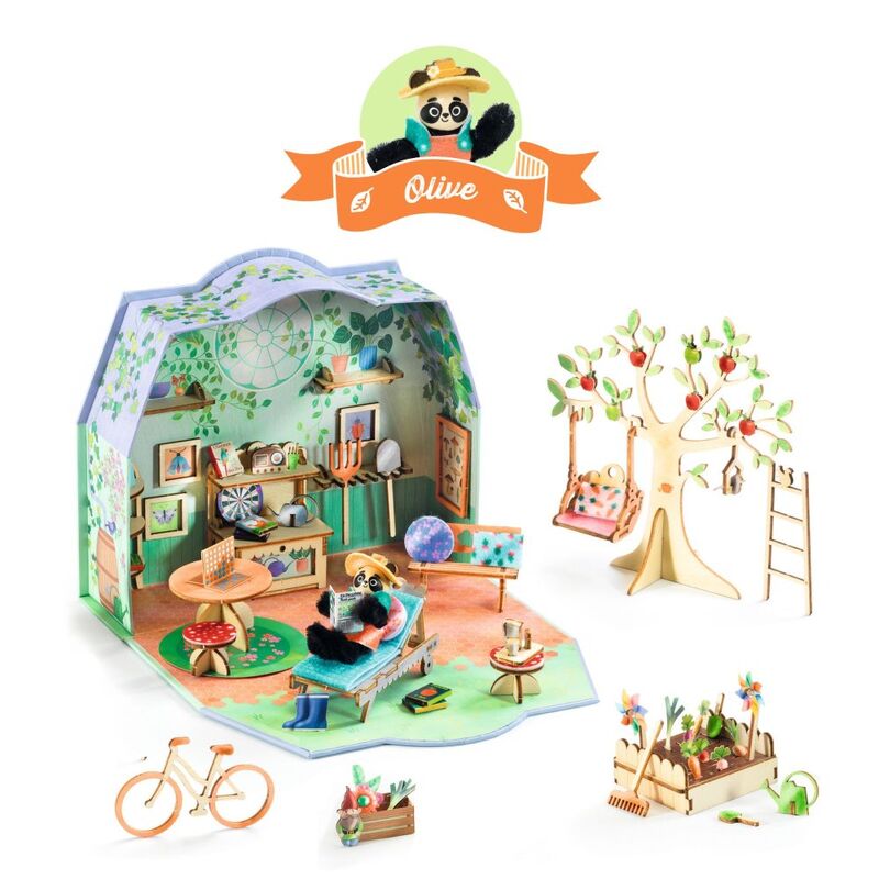 Djeco Mi House Model-making Minature Home Kit - Olive