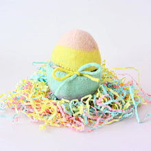 Load image into Gallery viewer, Decorative rainbow pastel colors felt egg on a white background
