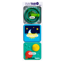 Load image into Gallery viewer, PlayTab Sensory Set 4 - Gears, Lenticular, Squeaker Tile
