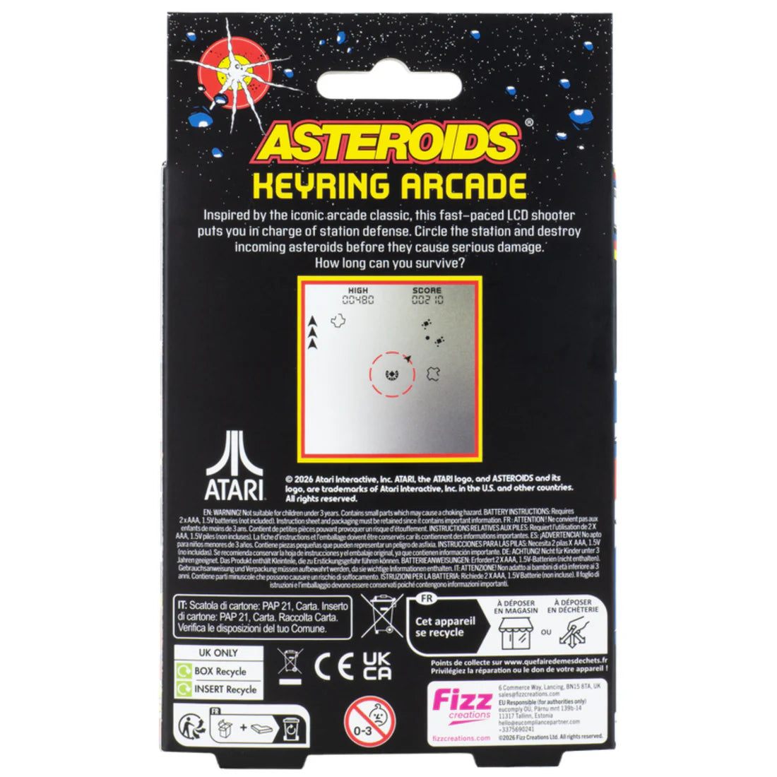 Asteroids Keyring Game