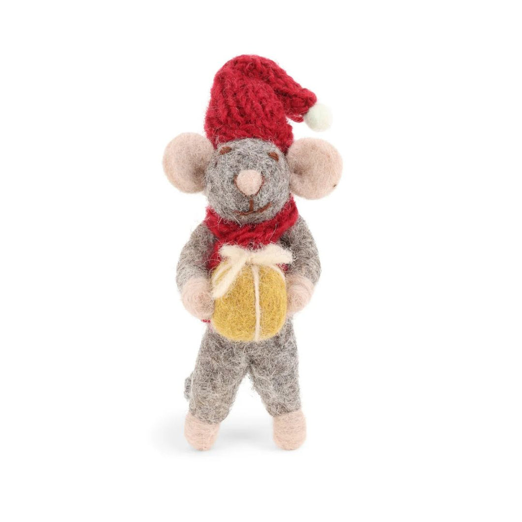Gry & Sif Mouse Grey Gold Brown Present