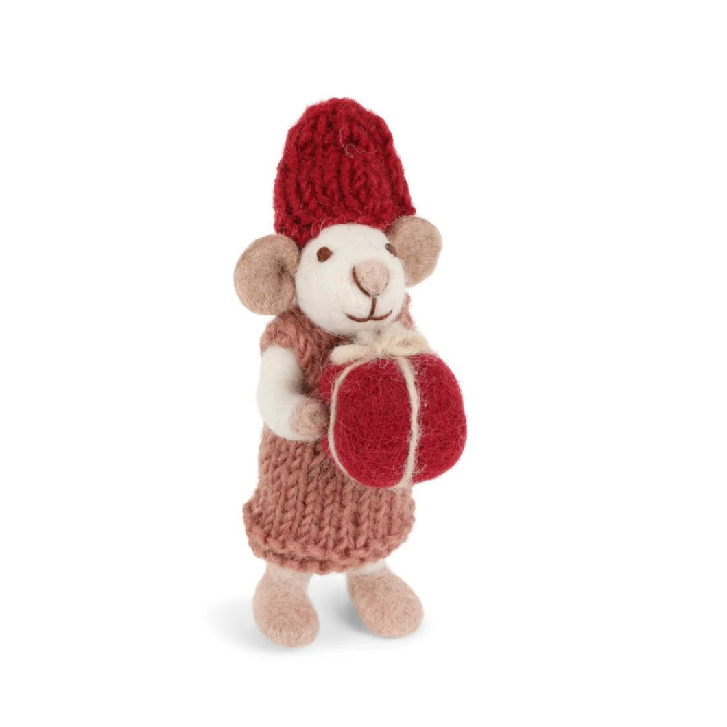 Gry & Sif Mouse Small White Red Dress & Present