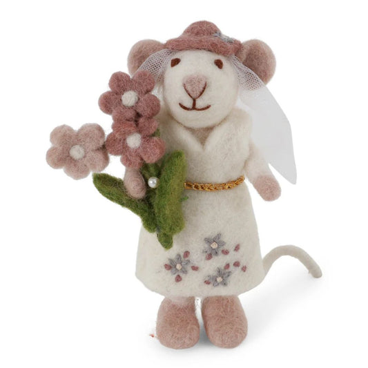 Gry & Sif Mouse Bride Small White Decoration ** FINAL SALE **