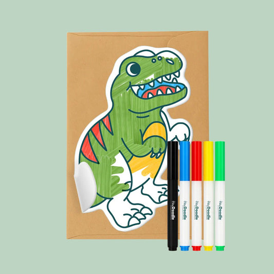 HeyDoodle Forever Greeting Card - Rex the Dinosaur