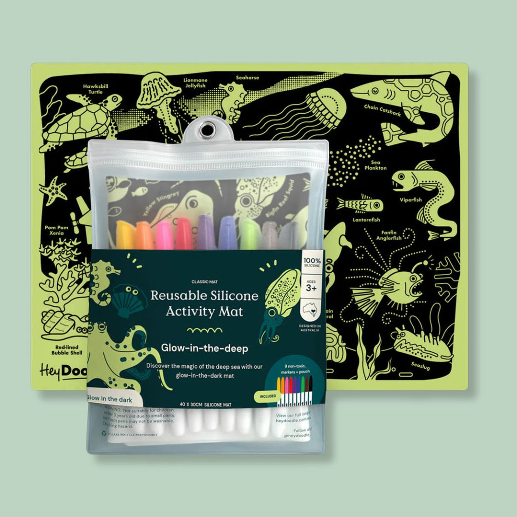 HeyDoodle Glow-in-the-deep Classic Colouring & Doodle Mat