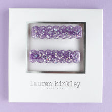 Load image into Gallery viewer, Lauren Hinkley Purple Sparkle Glitter Clips
