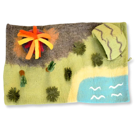 Tara Treasures Large Dinosaur Land with Volcano Playmat