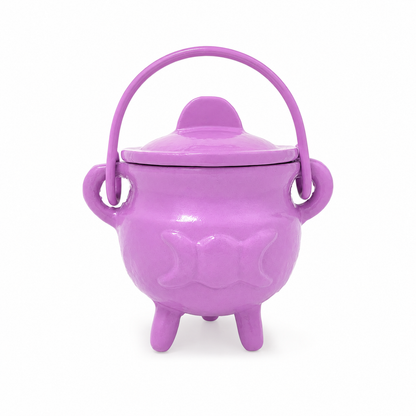 Triple Moon Cast Iron Coloured Cauldron (Assorted) - Small