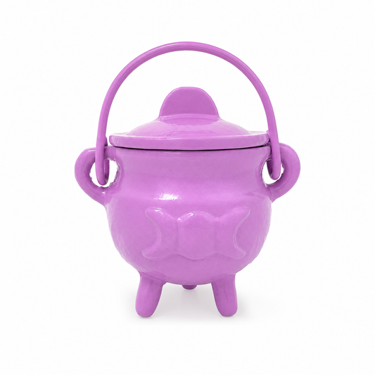 Triple Moon Cast Iron Coloured Cauldron (Assorted) - Small