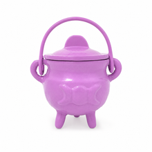 Load image into Gallery viewer, Triple Moon Cast Iron Coloured Cauldron - Small (Assorted)
