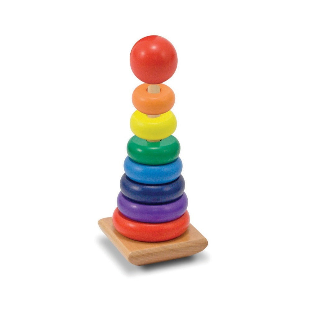 Melissa & Doug 9pc Wooden Rainbow Stacker