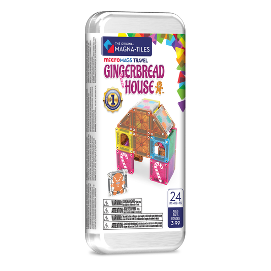 Magna Tiles 24pc microMAGS - Gingerbread House Travel Set