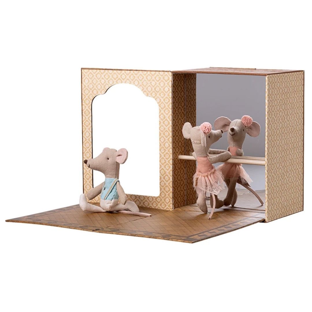 Maileg Ballet Mice Dance Studio Little Sister and Brother