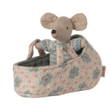 Load image into Gallery viewer, Maileg Baby Mouse in Carry Cot (Assorted) ** PRE-ORDER November **
