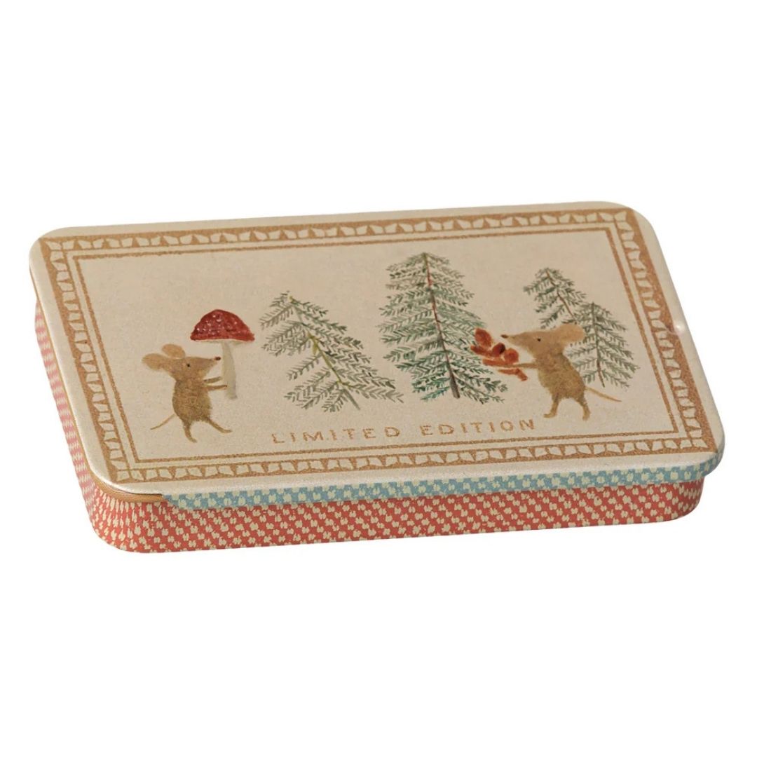 Maileg Metal Box Sliding Lid Christmas Mice ** PRE-ORDER November **
