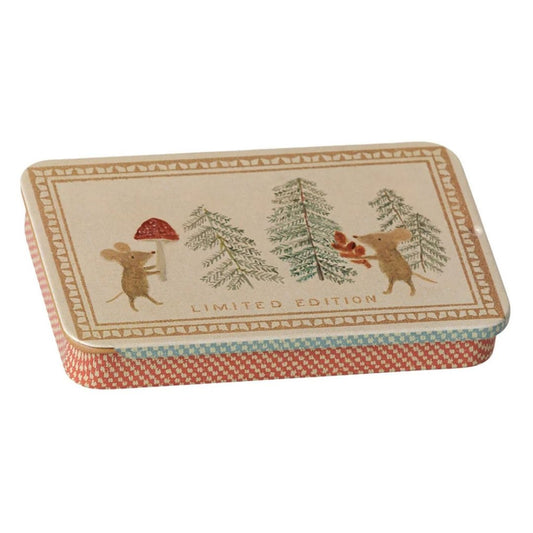 Maileg Metal Box Sliding Lid Christmas Mice ** PRE-ORDER November **