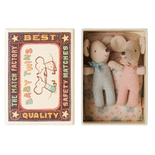 Load image into Gallery viewer, Maileg Twins Baby Mice in Matchbox Checker (2026) **PRE-ORDER August **
