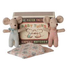 Load image into Gallery viewer, Maileg Twins Baby Mice in Matchbox Checker (2026) **PRE-ORDER August **
