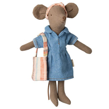 Load image into Gallery viewer, Maileg Denim Dress and Bag Mum Mouse ** PRE-ORDER May **
