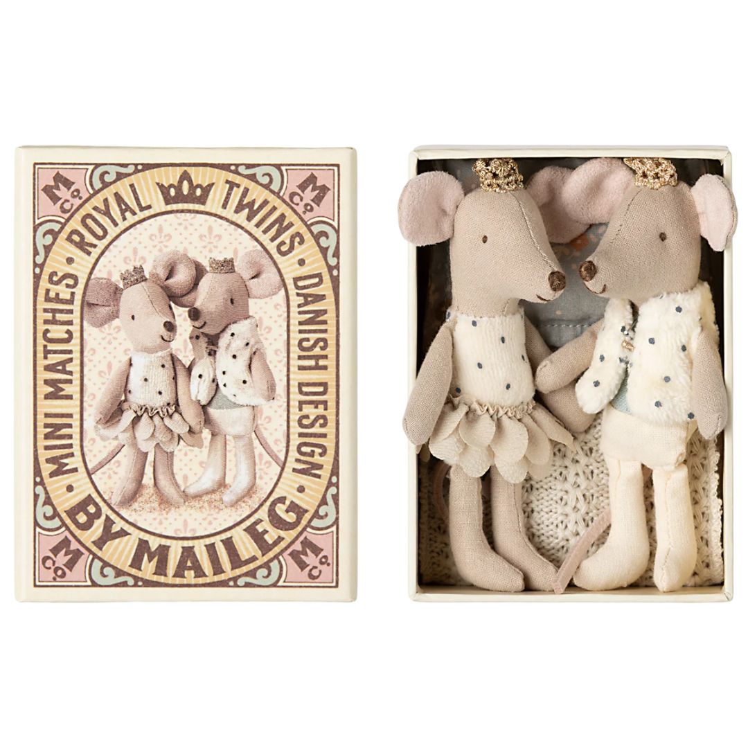 Maileg Royal Twin Mice in Matchbox 2025